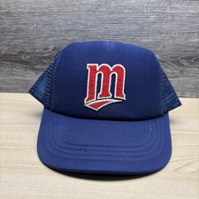 Vintage Minnesota Twins Hat Cap Snap Back Youth Blue MLB Baseball Trucker Mesh