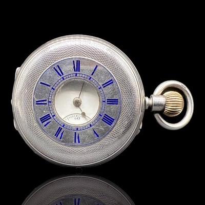 *STERLINGSILBER* HALBJÄGER TASCHENUHR CHESTER 1890 MARINE INTERESSE *ATEMBERAUBEND*