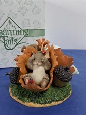 Charming Tails "Peek-A-Boo" Fitz And Floyd Figurine Original Box Fall Signed 