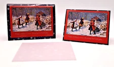 Joys Of Winter Set Of 12 Christmas Cards Patterned Envelopes Laurel Ink Open Box