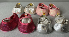 Build A Bear Shoes Lot of Four Silver Flats, White Flats, Two Pink Flats