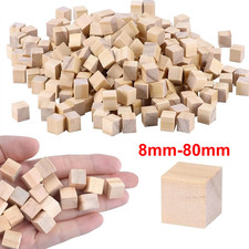 8/10/15/20/25-80mm Natural Wooden Blocks Cubes Wood Craft Square DIY Crafts Toys
