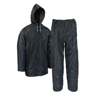 2-Pc. Rain Suit, Black PVC, L 44120/L