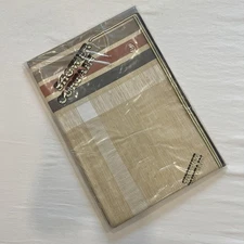 New in Package Vintage 70s Vinyl Striped Plaid Shower Curtain New Old Stock