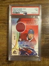 2024 SP Game Used Lane Hutson Jersey Auto /49  PSA NM 7