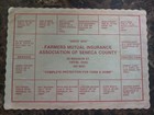 Farmers Mutual Insurance Association Seneca County Placemat 1980s Tiffin Ohio