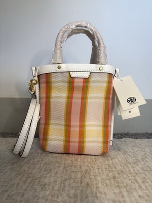 Tory Burch Mini Perry Mesh Tote Canyon Flower Plaid Crossbody NWT Rare