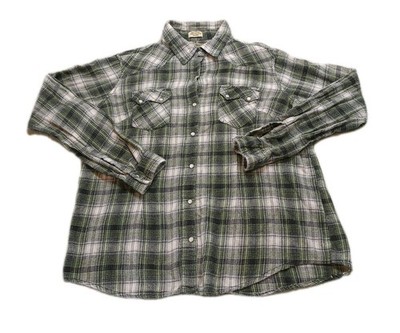 C.E Schmidt Workwear Fit for Her Plaid Long Sleeve Pearl Snap Shirt Women's Sz L