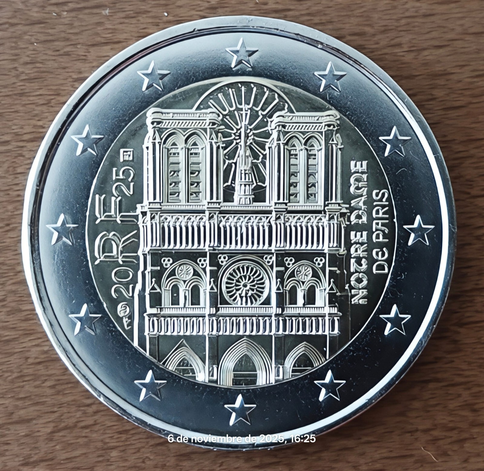 2 Euros Francia 2025 Notre Dame.SC. Envío Ya