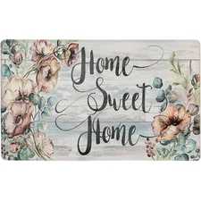 17.5x30" Home Sweet Home Anti-Fatigue Kitchen Mat Non-Slip Floor Mat Floral