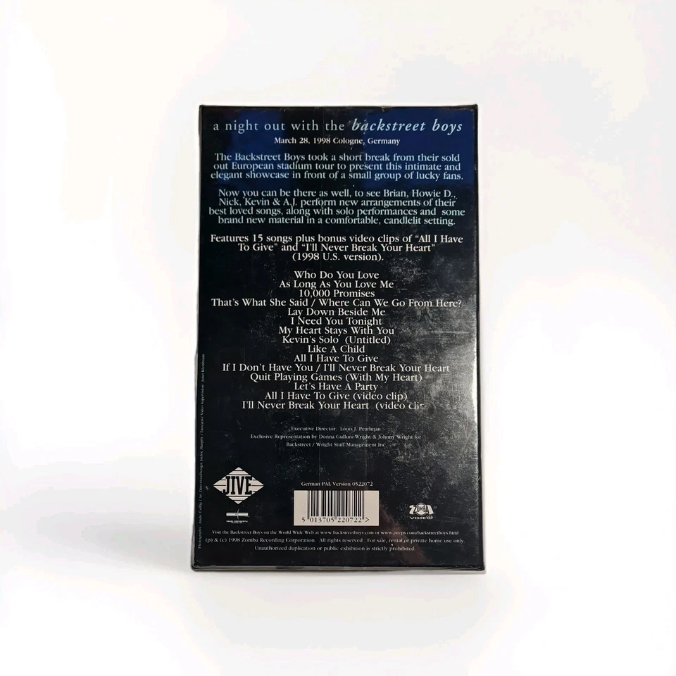 A Night Out With The BACKSTREET BOYS 1998 - Box CD + VHS Neu & OVP - Bild 3 von 4