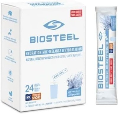 Biosteel Hydration Mix Zero Sugar White Freeze Flavor Great Tasting 24 Packs NEW