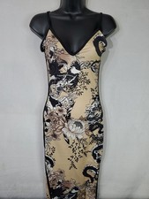 Fashion Nova Body Con Oriental Print Maxi Siloutte Dress Women's Size Small