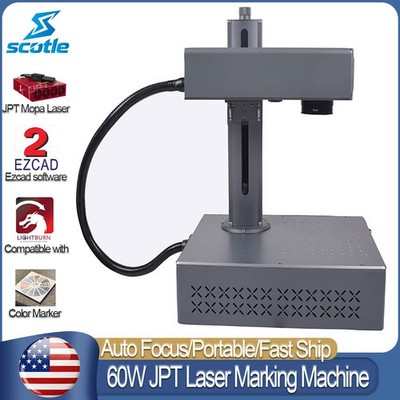 60W Auto Focus JPT Mopa M7 Portable Fiber Laser Marking Machine Metal Engraver
