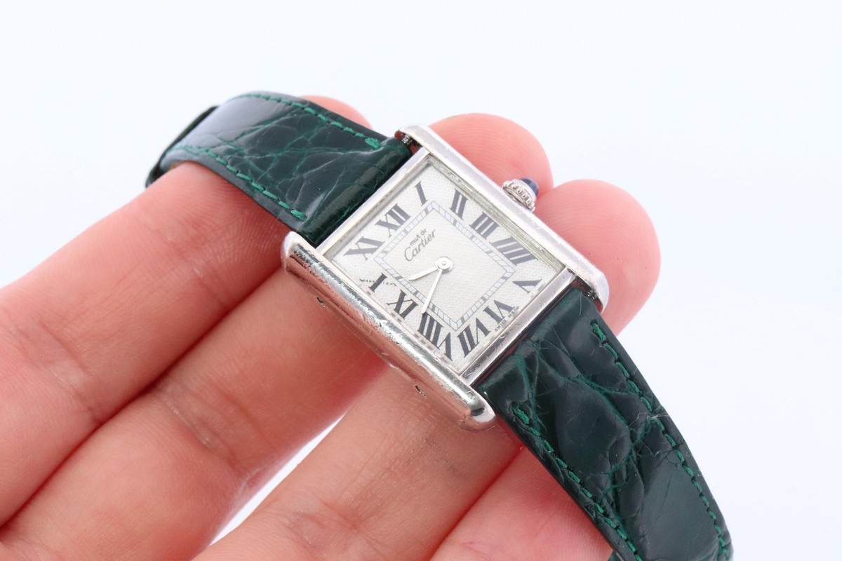 Vintage Must de Cartier Tank Watch. 925 Vermeil ARGENT 2416