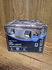 Hampton Bay Solar Stair Lights LED Outdoor Black Deck 4 Pack Weather Resistant