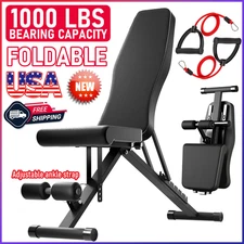 1000 LBS Adjustable Dumbbell Weight Bench Fitness Incline Decline Foldable Bench