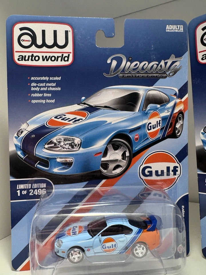 签名 WORLD DIECASTZ 独家 1994 年丰田 SUPRA Gulf 红色 Chase 全新 — 第 3/4 张图片
