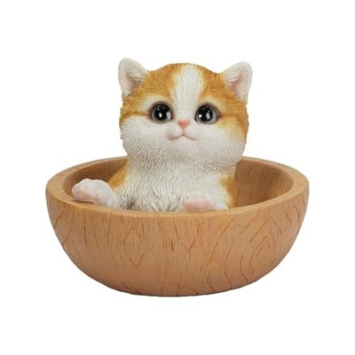 Ubia Brown Tabby Cat Magnetic Clip Container 11,5 x 11,5 x 9,5 cm Doll Figur