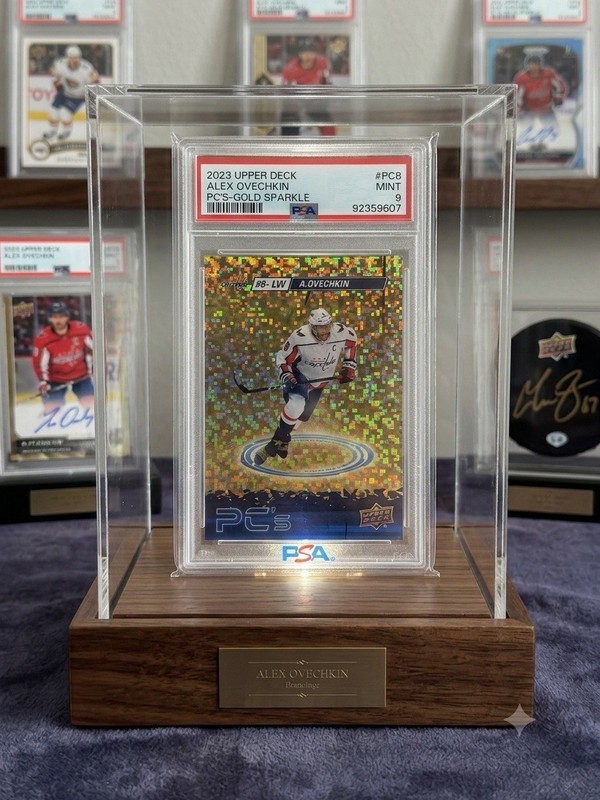 Upper Deck 2023-24 Series 2 Alex Ovechkin PC's Gold Sparkle #PC-8 PSA 9