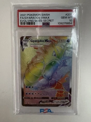 2021 Pokémon SWSH FA/Gyarados VMax Evolving Skies Secret #207 PSA 10 GEM MT