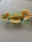 Sydenstricker Fused glass dragon fly and yellow flower ruffle bowl/platter — photo 1