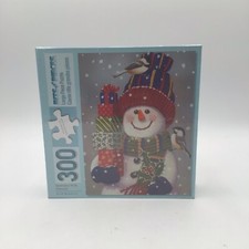 Bits Pieces 'Snowman with Present' 300 Piece LARGE Jigsaw Puzzle for Adults