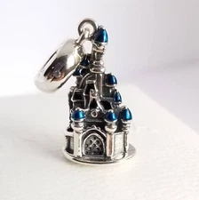 Authentic Pandora Sleeping Beauty Castle Disneyland Paris Blue  Dangle Charm 143