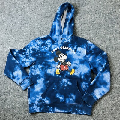 Disney True Original Mickey Mouse Tie Die Hooded Sweatshirt Hoodie Adult  Large