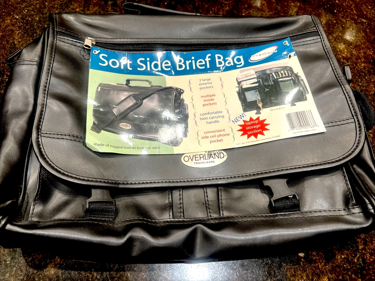 Overland Travelware Black Soft Side Briefcase Brief Bag 15 Overland Travelware Black Soft Side Briefcase Brief Bag 15