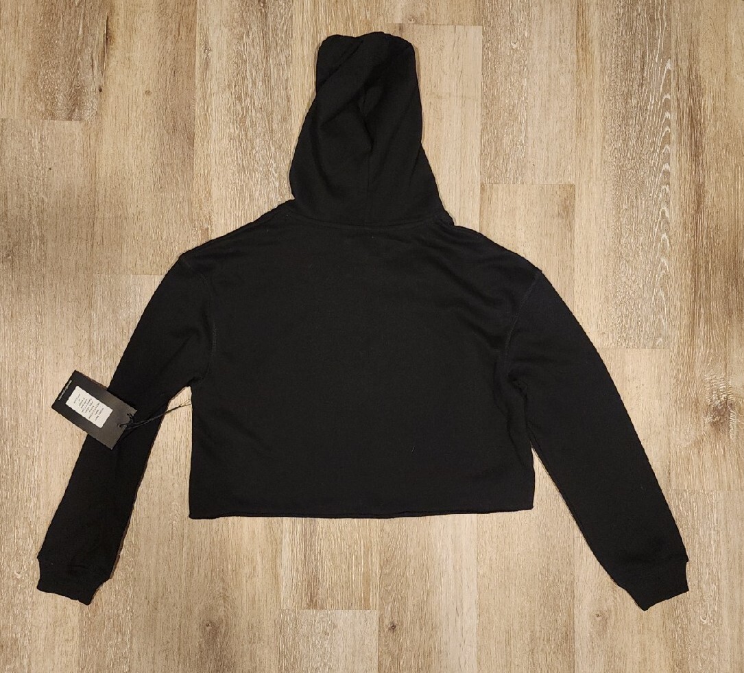 Kendall & Kylie Womens Black Hoodie Pullover Sweatshirt Size