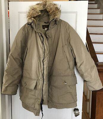 VINTAGE EDDIE BAUER GOOSE DOWN PARKA Coyote Ruff JACKET MEN M L Made In ...