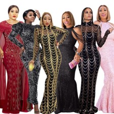 Evening Women Bodycon Long Dress Wedding Party Fromal Cocktail Gown Abaya Robe