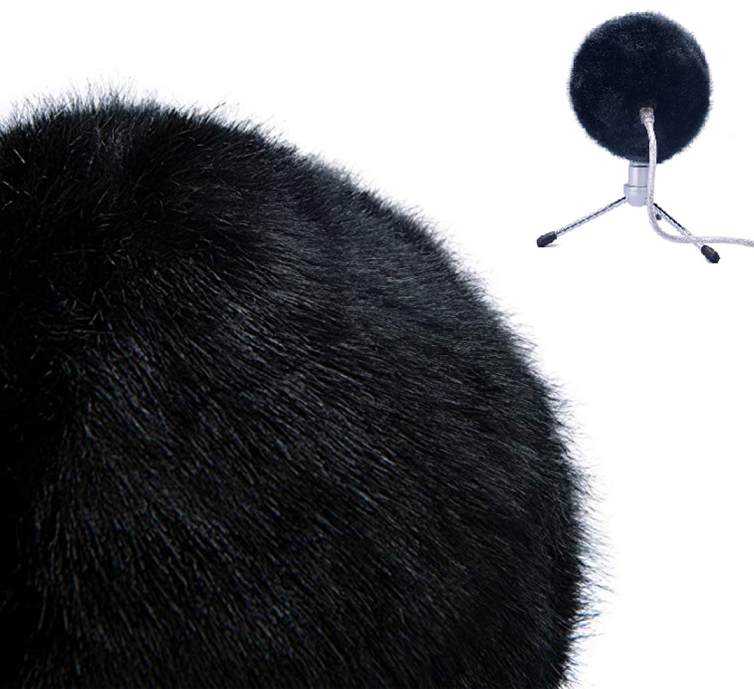 Professional Microphone Furry Windscreen Muff Cover for Blue Snowball Black a
