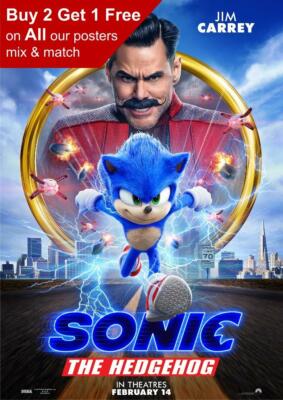 Sonic The Hedgehog 2020 Film Teaser Poster A5 A4 A3 A2 A1