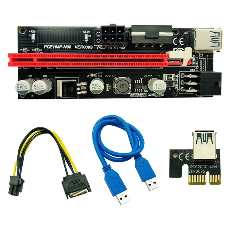 VER009S PCIE Riser Express Cable 1X to 16X (Dual-6pin / Molex Power) W LED - Image 4 of 4