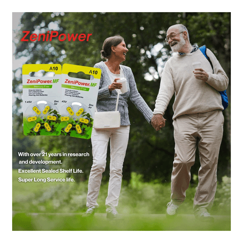 ZeniPower A10 size 10 Hearing Aid Batteries PR70 A10 Mercury free 18 pack - Picture 6 of 6
