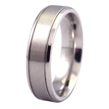 Simple Wedding Band Silver Stainless Steel Promise Anniversary Ring