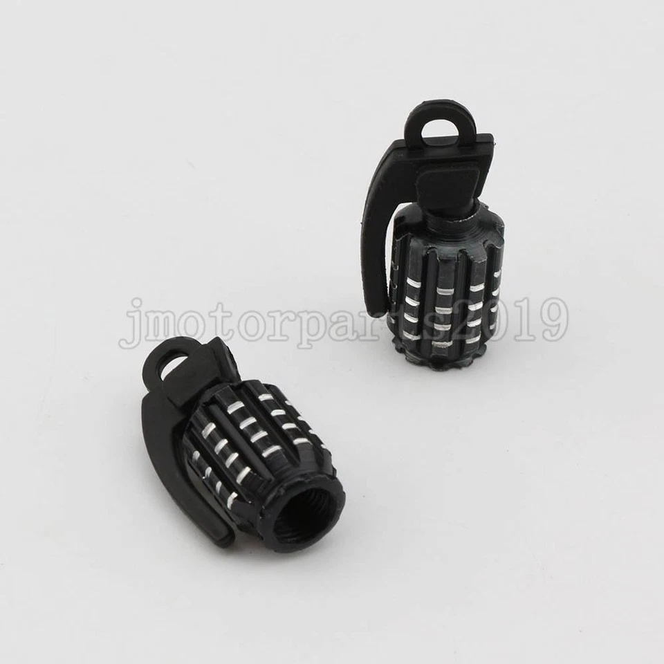 2x Tapas de vástago de válvula de neumático negro para Yamaha YZF R1 R6 R6S FZ FZR ZZR XJ FJ FJR Foto 3 de 3