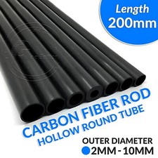 Black Carbon Fiber Rod Dia 1mm - 6mm Hollow Round Tube Bar Shaft For RC Airplane