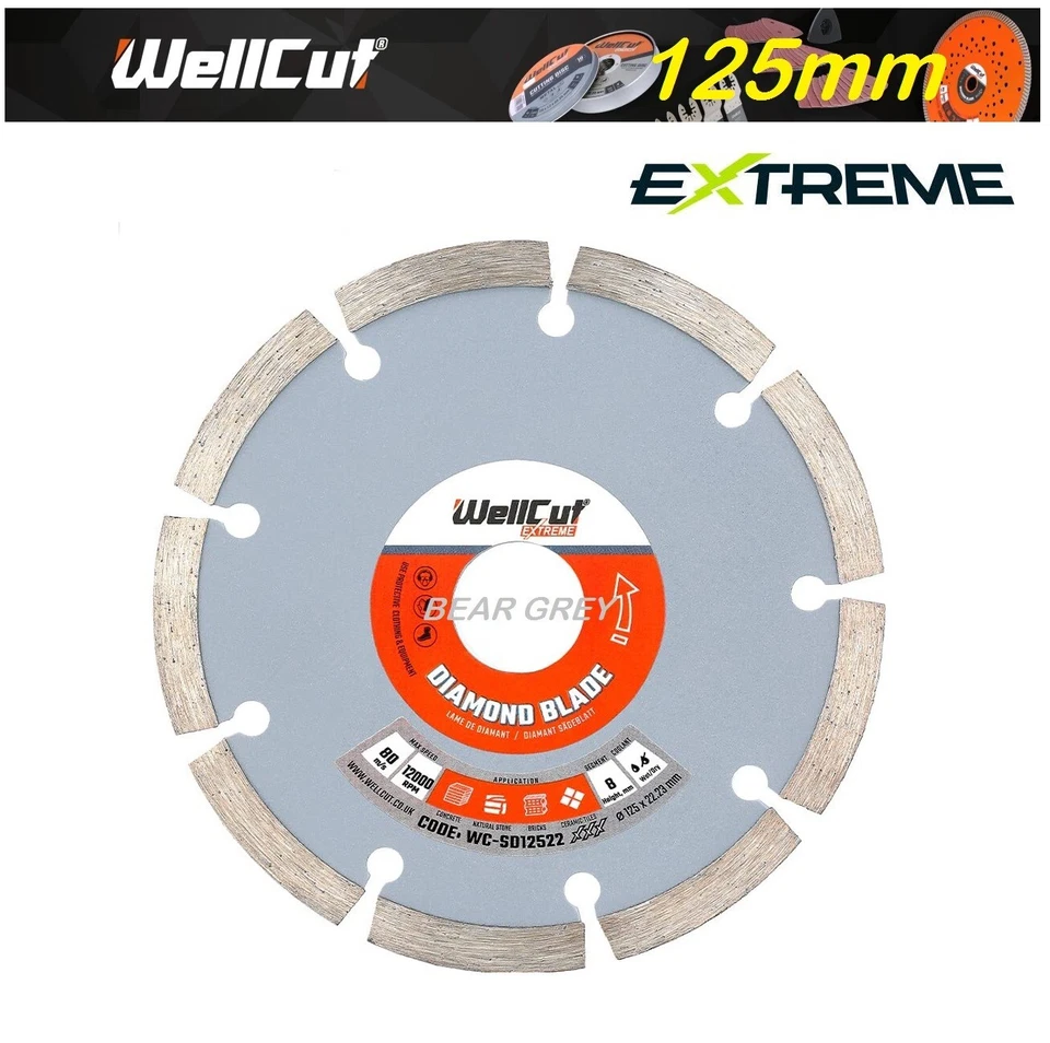 WellCut Diamond Blade 125mm Masonry Brick Concrete 5" inch
