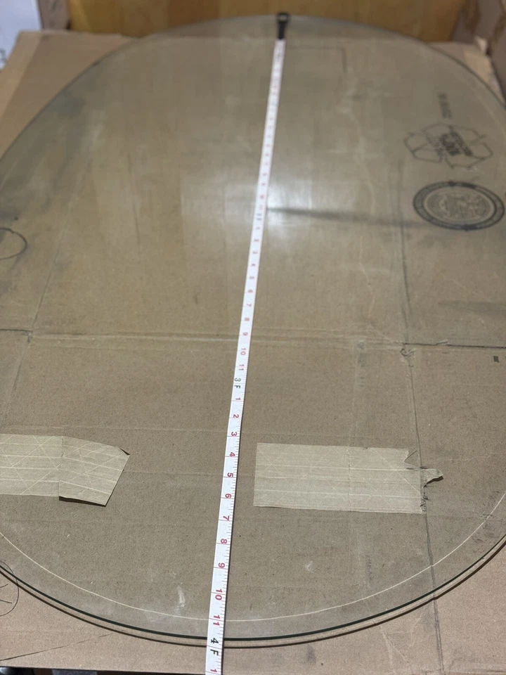 48” X 29.5” X 1/8” Oval Glass Table Top 1” Beveled - Image 4 of 4
