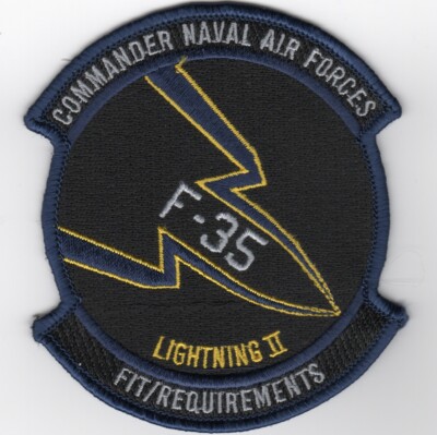 4'' USAF AIR FORCE F-35 FIT REQ A/C RAG F-14 TOMCAT NAS EMBROIDERED JACKET PATCH