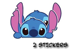 2x Stitch Peeking Cartoon 5x3.1 Vinyl Decal Sticker Car Truck Window Laptop