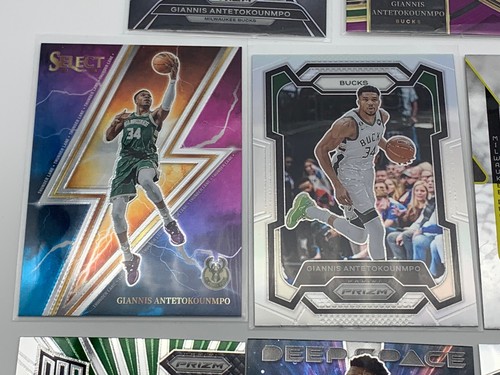 Lotto Carte x19 Giannis Antetokounmpo Prizm Ottica Seleziona Paralleli Inserti Argento - Foto 7 di 10