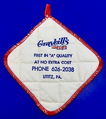 Vintage Advertising Pot Holder Graybill s Dairy Lititz PA Collectible Kitchen