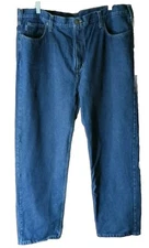 Carhartt Jeans Men 42x32 Blue Dark Wash Relaxed Fit Straight Leg Denim B460 SEE