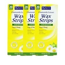 60 X   BEAUTY FORMULAS CHAMOMILE EXTRACT   WAX STRIPS HAIR REMOVER LEGS & BODY