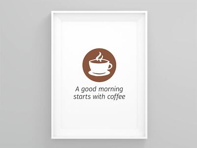 Ein guter Morgen beginnt mit Kaffee Kochbegeisterter neues Zuhause Geschenk Grafikdruck
