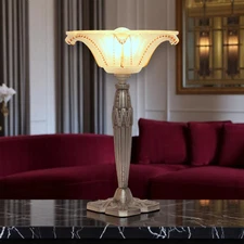 Original French Art Deco Table Lamp "GUÈRON" 2 Pcs. Vfgbr. Table Light